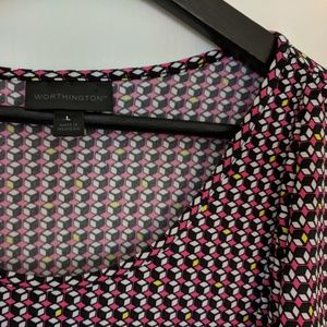 Worthington blouse / shirt, geometric pattern
